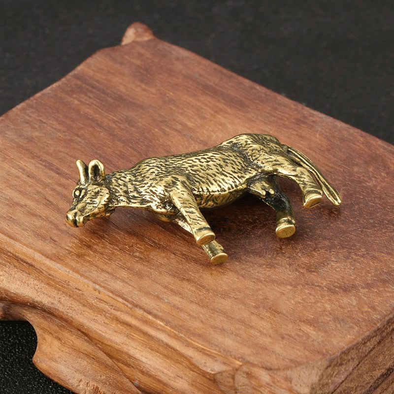 Vintage Brass Cow Figurine