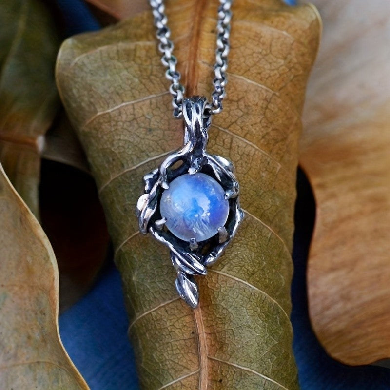 Blue Moonstone Vine Necklace