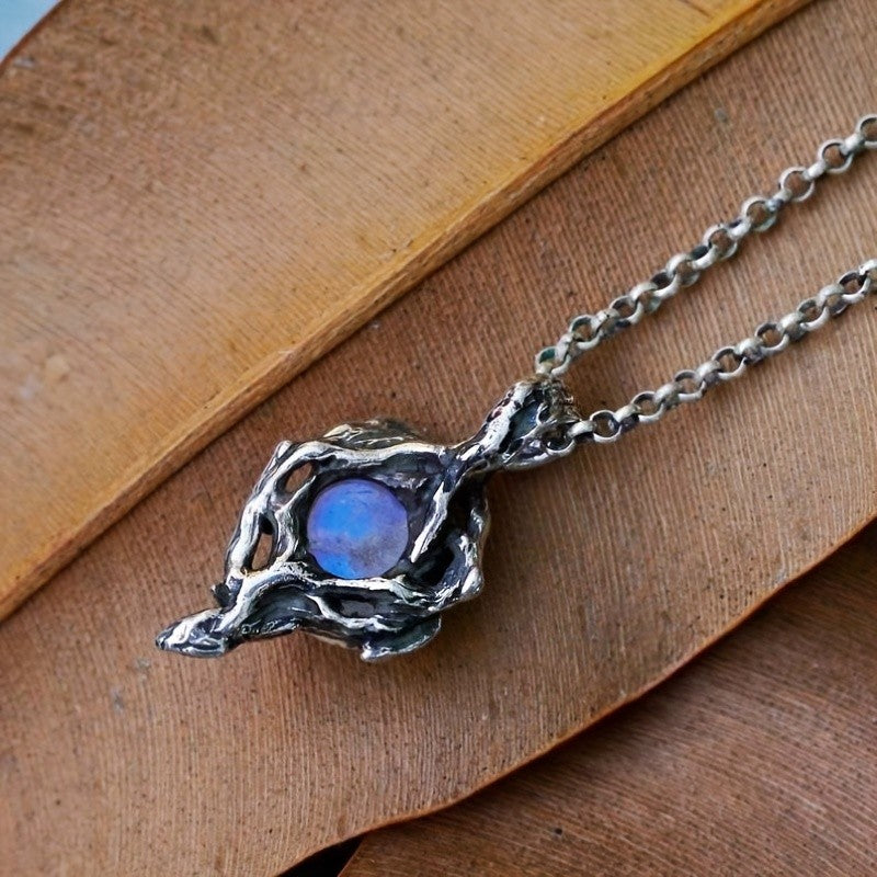 Blue Moonstone Vine Necklace