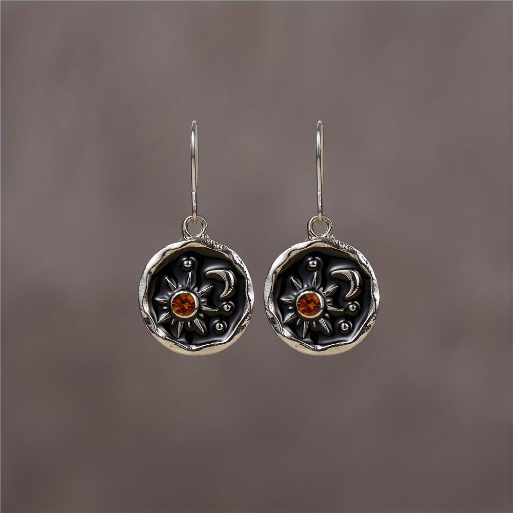 Sun & Moon Seal Drop Earrings