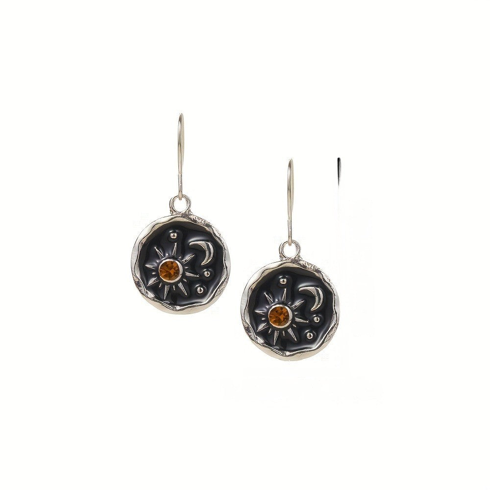 Sun & Moon Seal Drop Earrings
