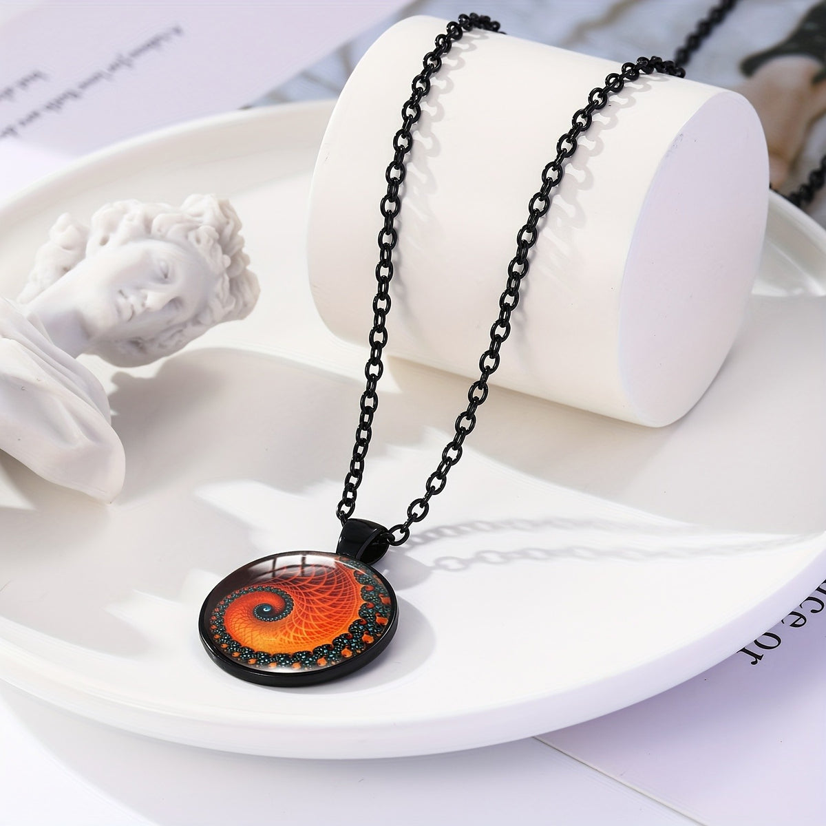 Colorful Spiral Fractal Necklace