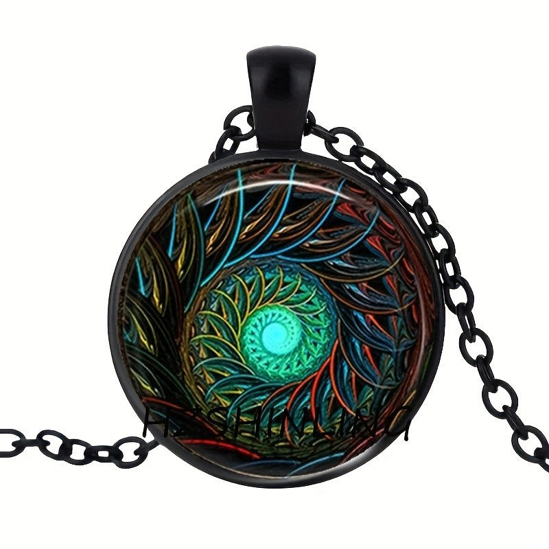 Colorful Spiral Fractal Necklace
