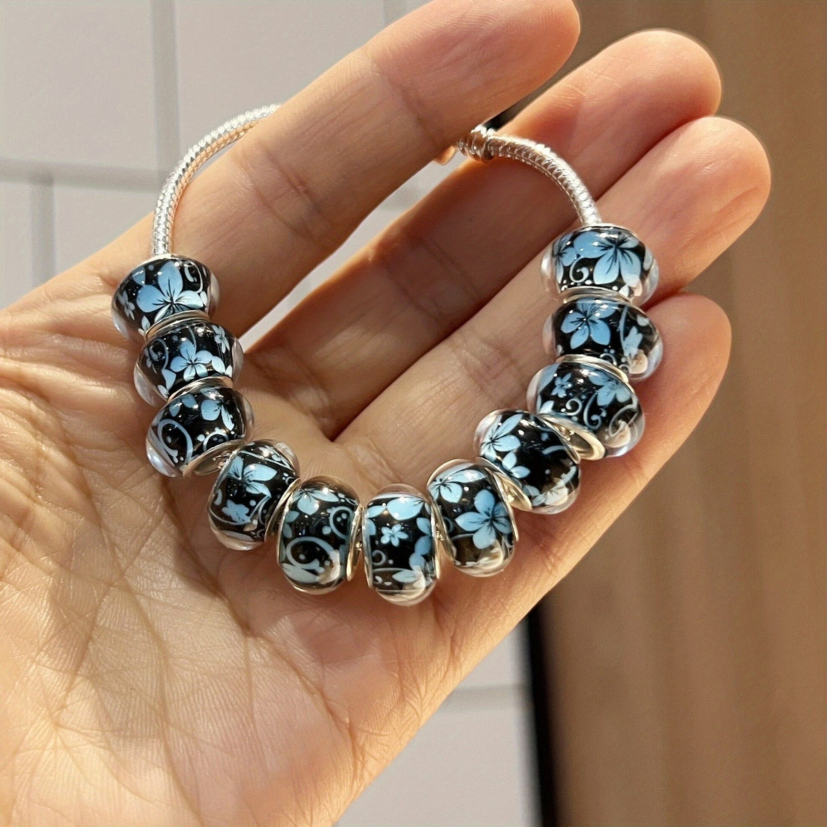 Floral Resin Charm Bracelet
