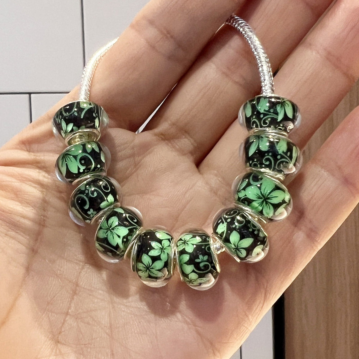 Floral Resin Charm Bracelet