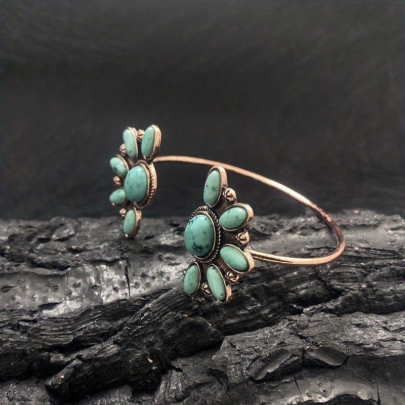 Black Floral Cuff Bracelet
