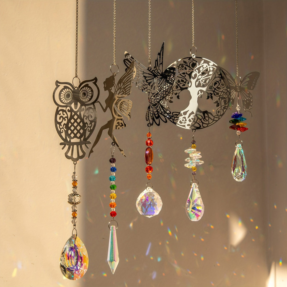 Animal & Tree Crystal Suncatcher Set
