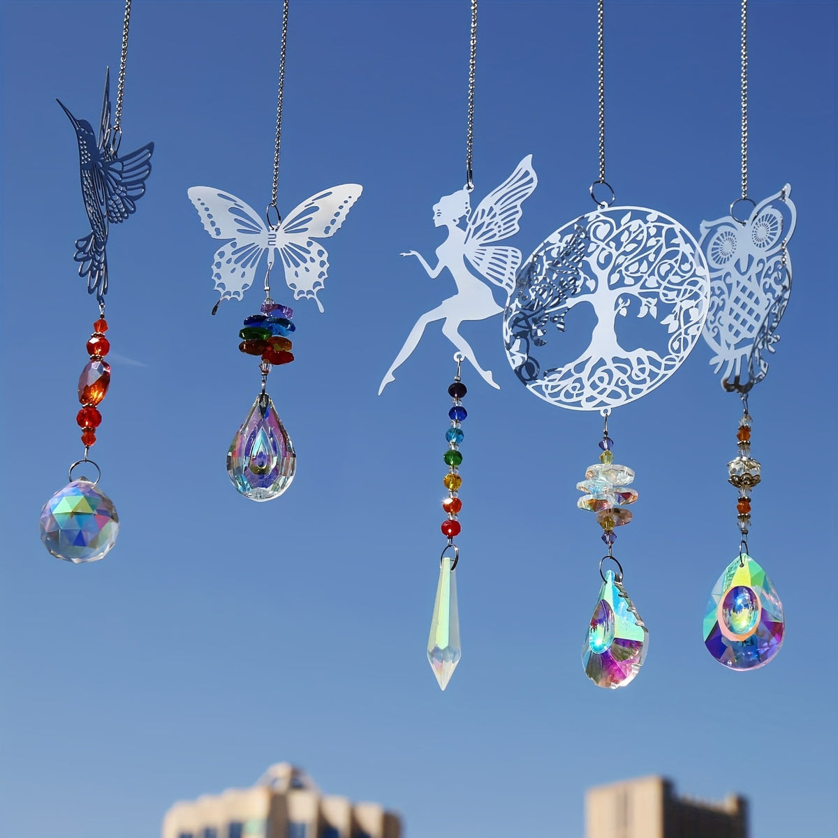 Animal & Tree Crystal Suncatcher Set