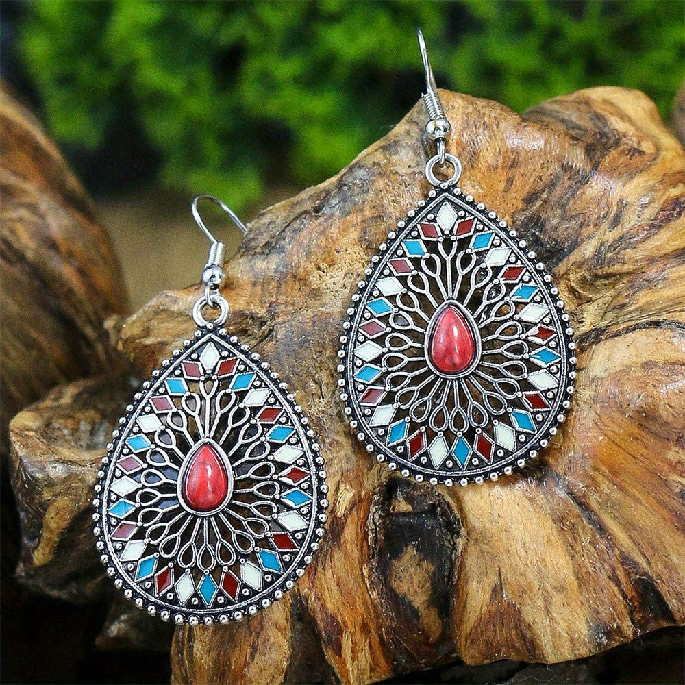 Blue Mosaic Teardrop Earrings