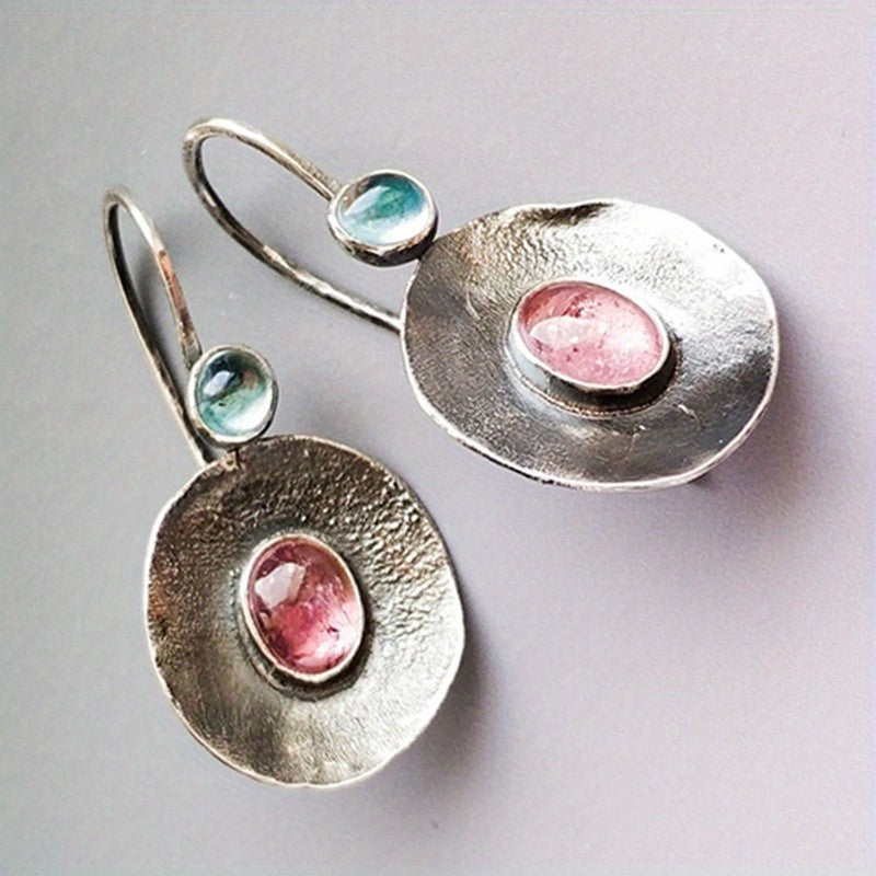 Amethyst & Citrine Disc Earrings
