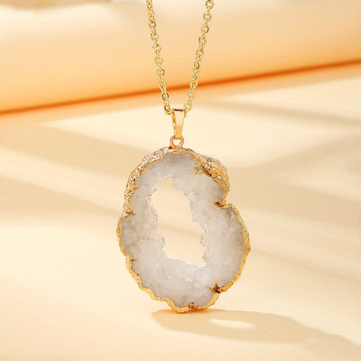 Agate Geode Pendant Necklace
