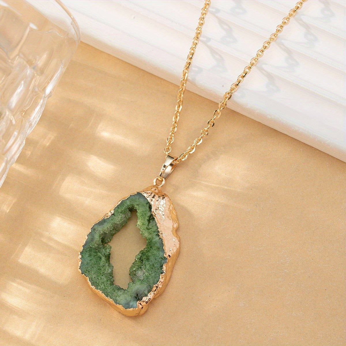 Agate Geode Pendant Necklace