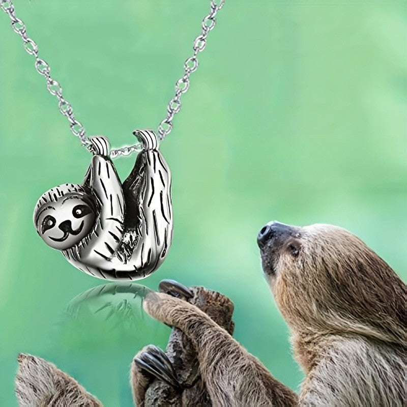 Hanging Sloth Pendant Necklace