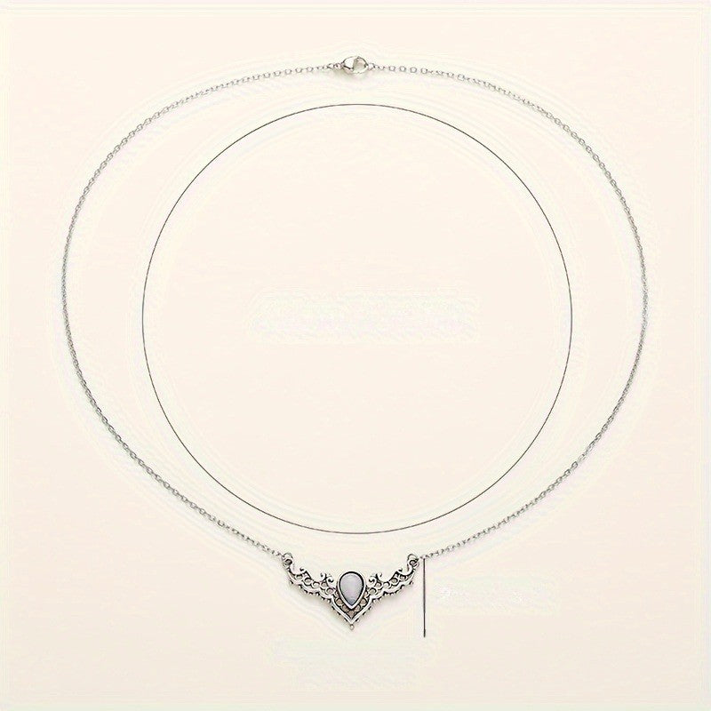 Ornate Scroll Moonstone Necklace