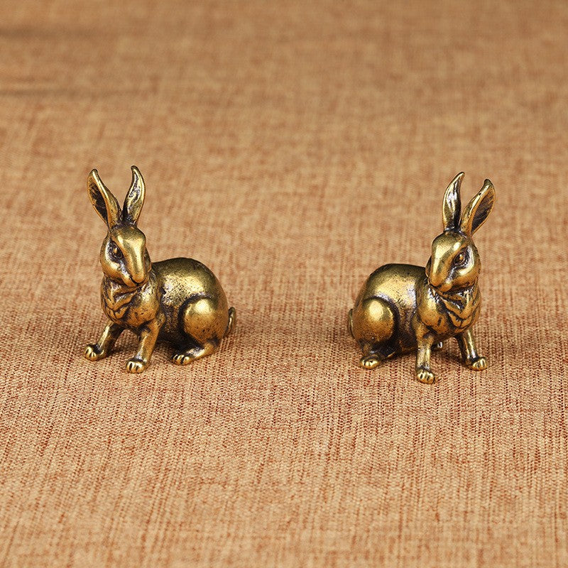 Vintage Brass Rabbit Figurine Set