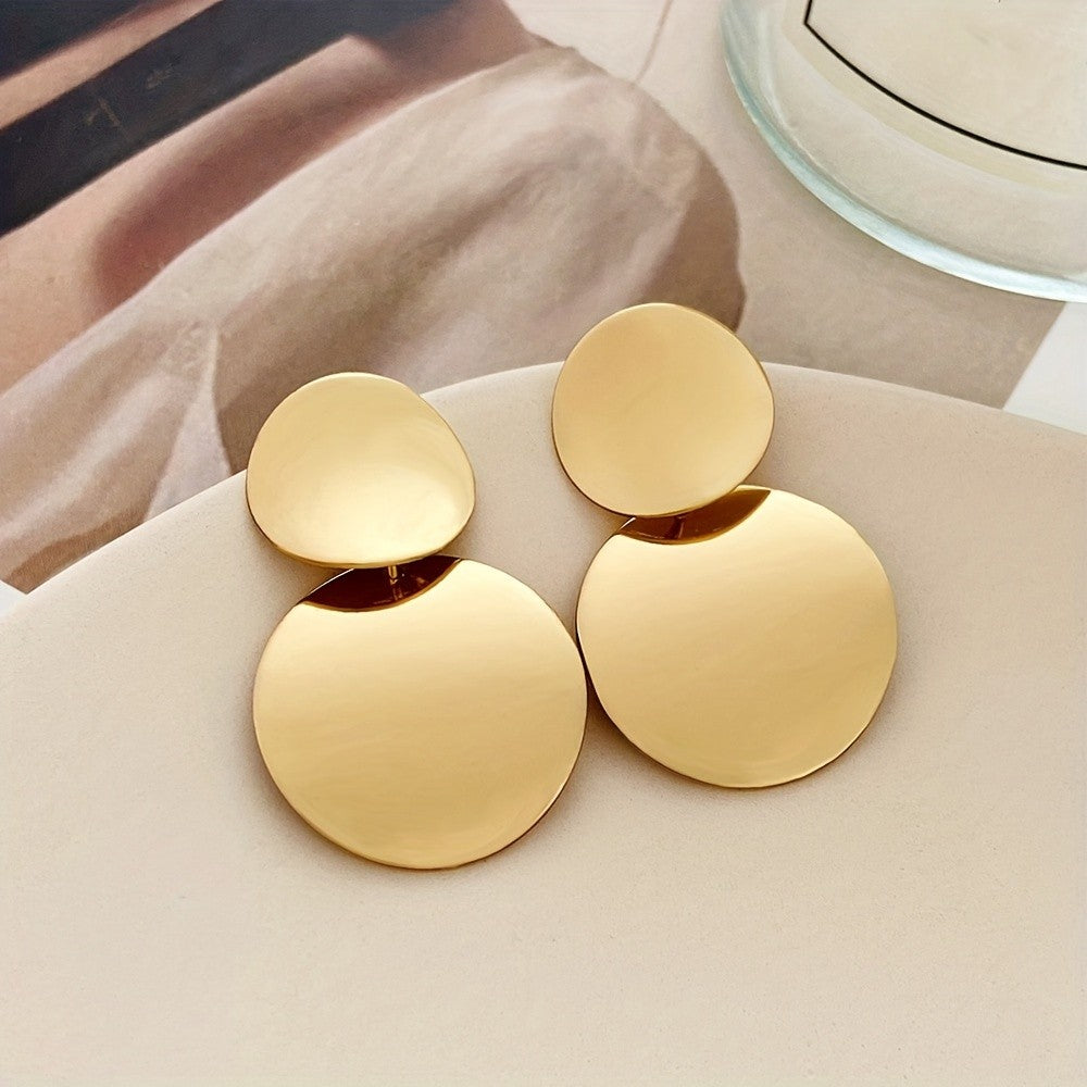 Double Circle Drop Earrings