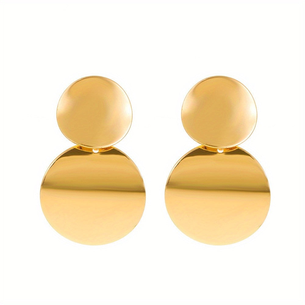 Double Circle Drop Earrings