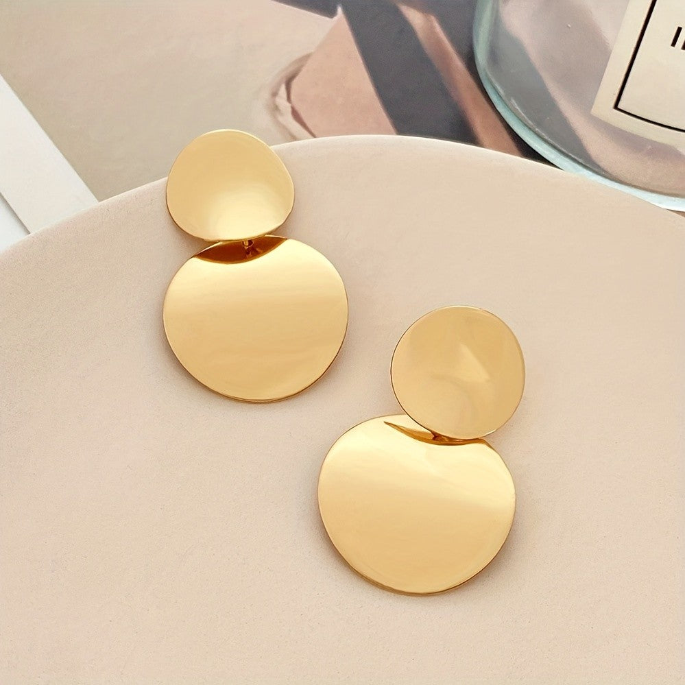 Double Circle Drop Earrings