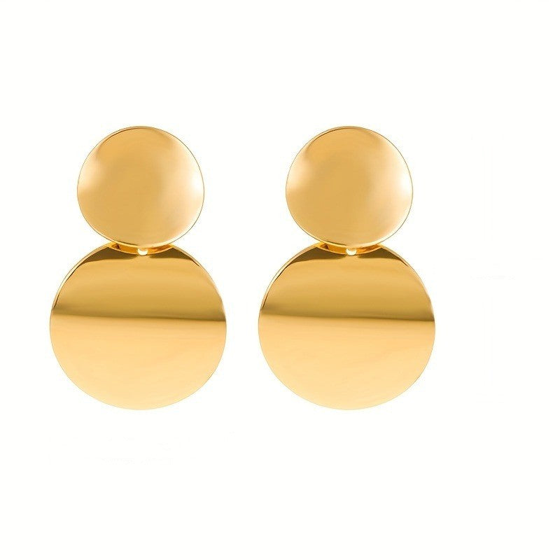 Double Circle Drop Earrings