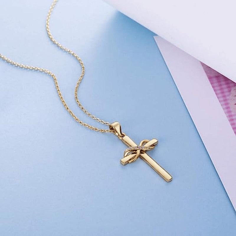 Zircon Infinity Cross Necklace