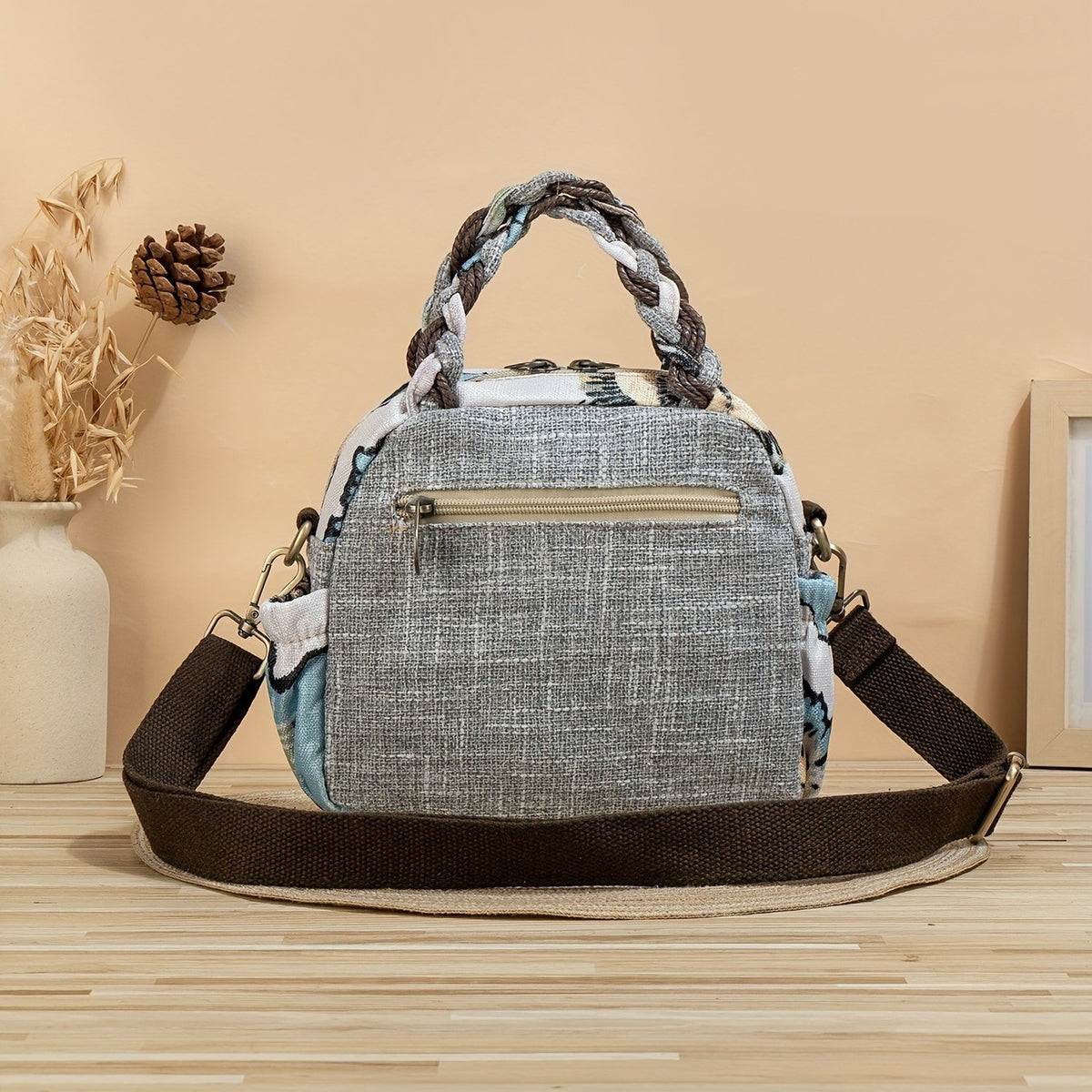 Floral Applique Fabric Bag