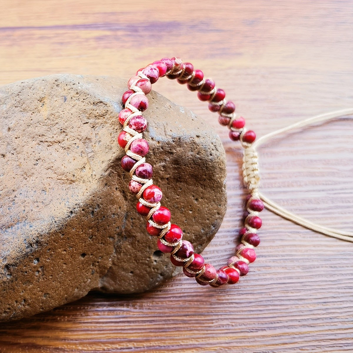 Multicolor Stone Braided Wrap Bracelet