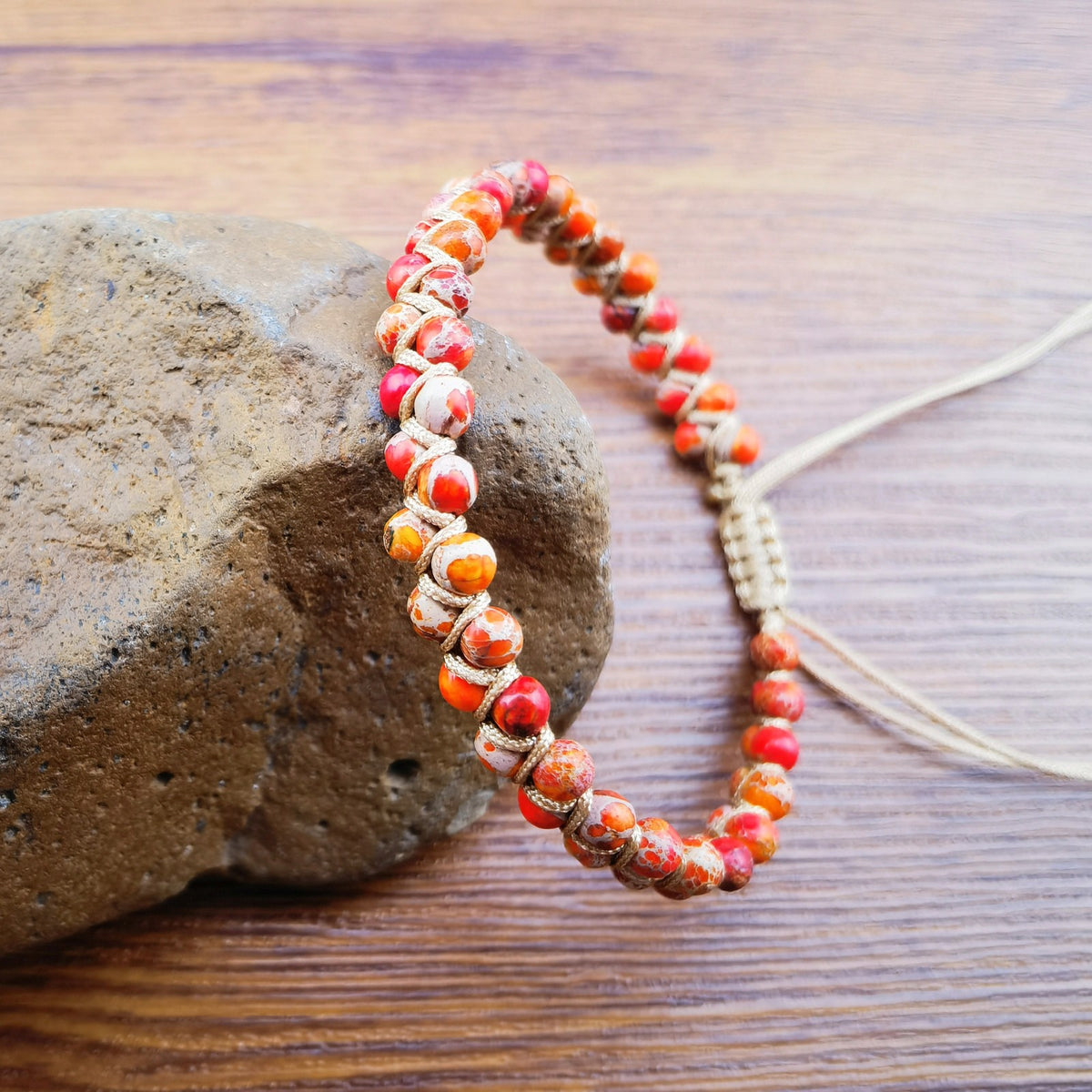 Multicolor Stone Braided Wrap Bracelet