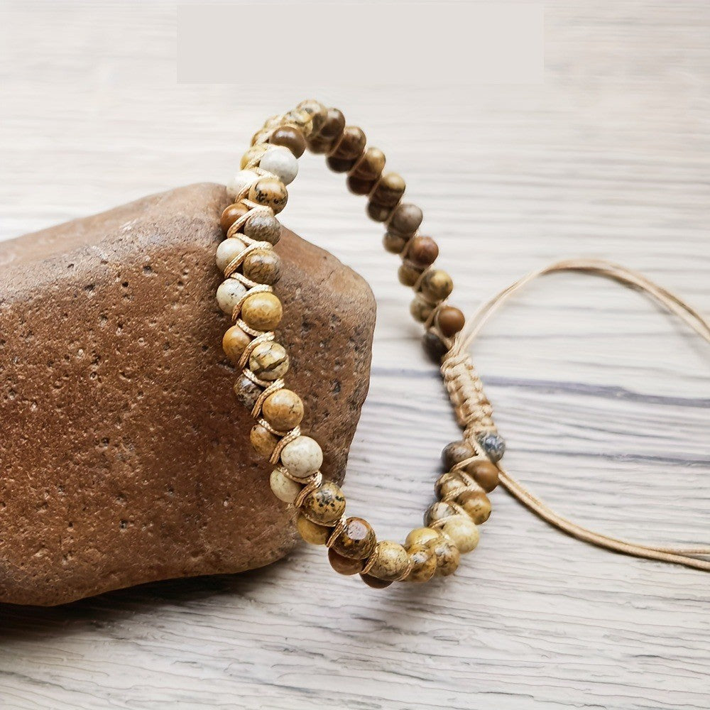 Multicolor Stone Braided Wrap Bracelet