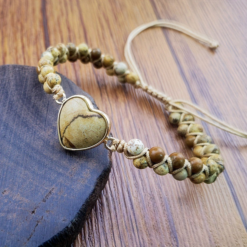 Rainbow Stone Heart Bracelet