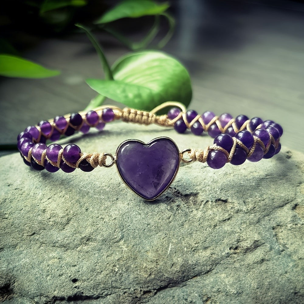 Rainbow Stone Heart Bracelet