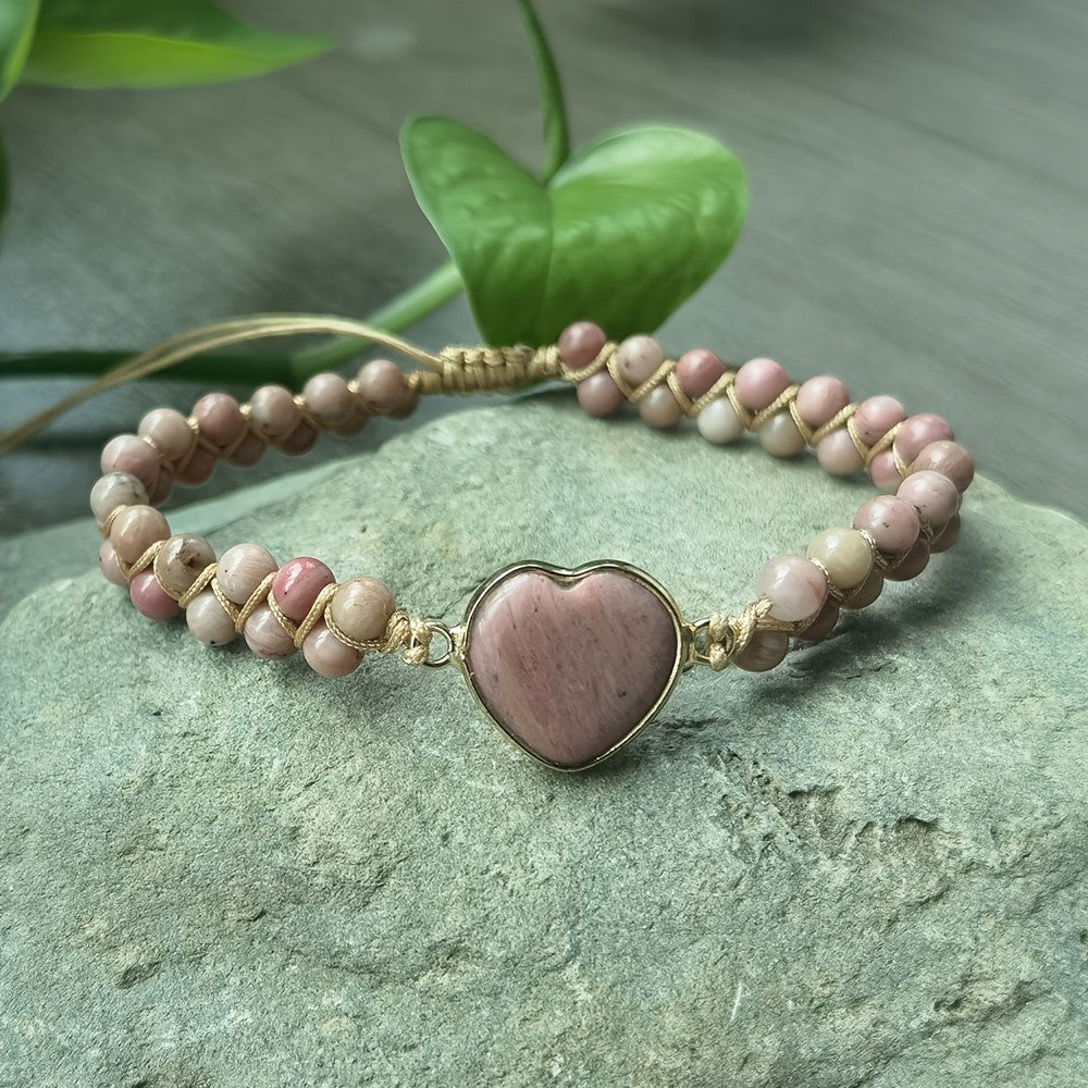 Rainbow Stone Heart Bracelet
