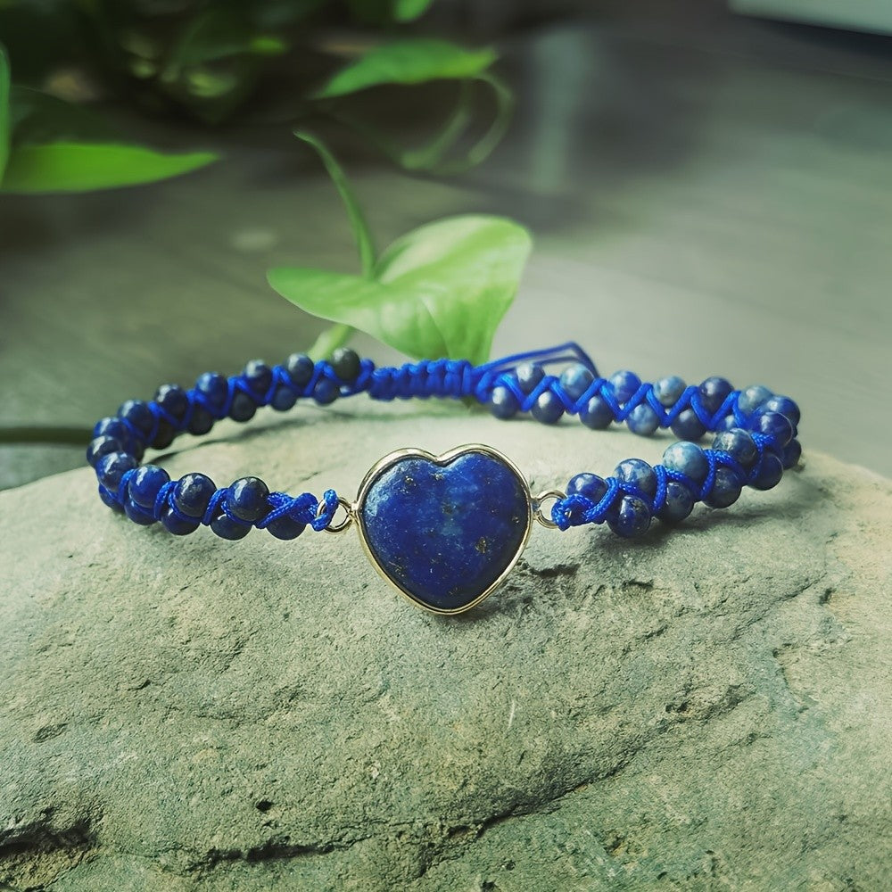 Rainbow Stone Heart Bracelet