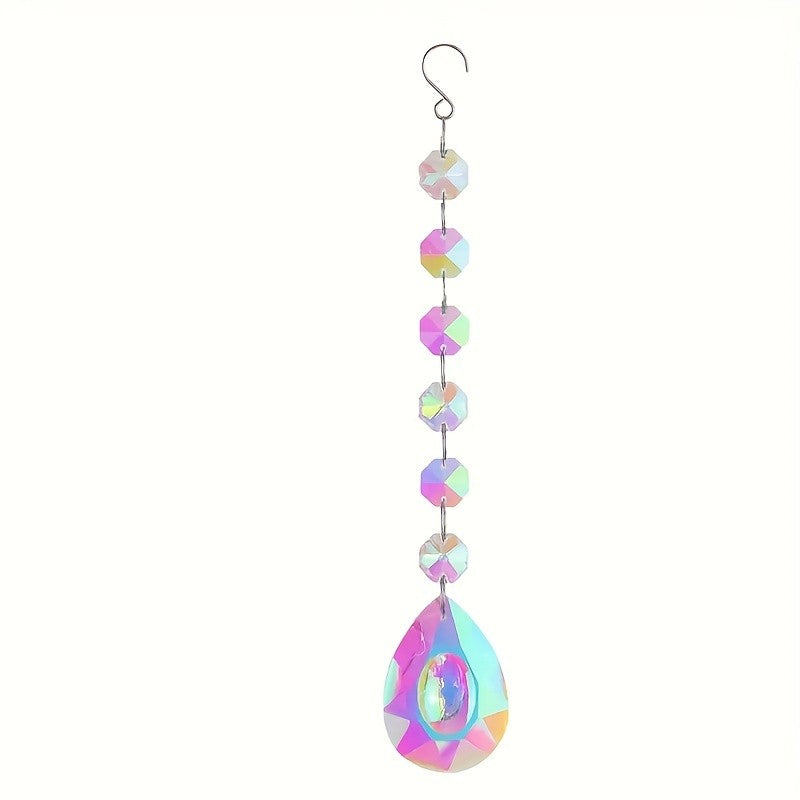 Iridescent Glass Teardrop Suncatcher