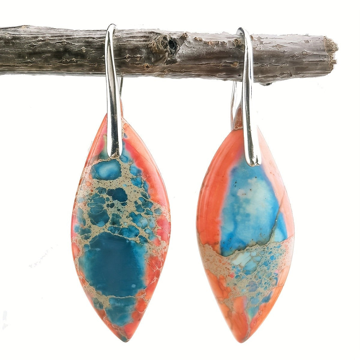 Colorful Mosaic Stone Drop Earrings