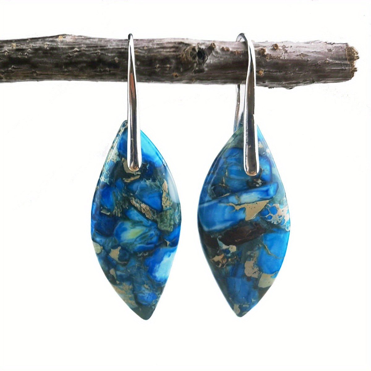 Colorful Mosaic Stone Drop Earrings
