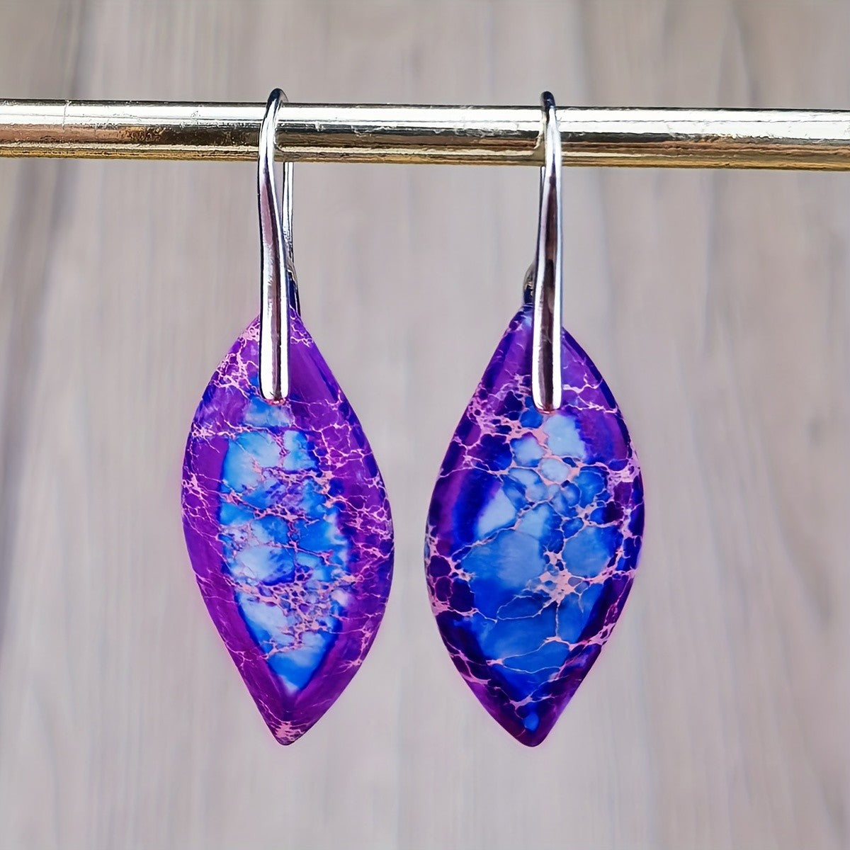 Colorful Mosaic Stone Drop Earrings