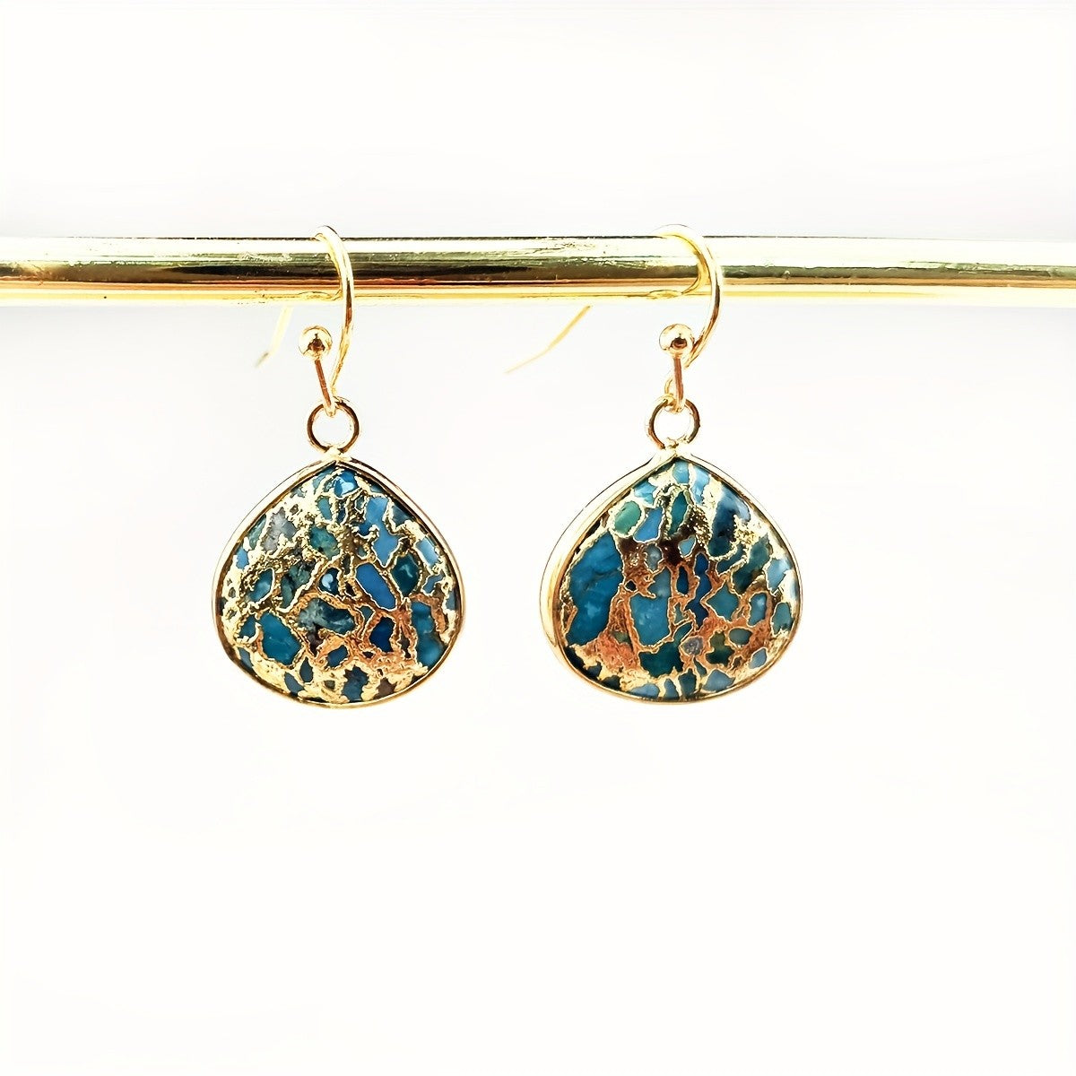 Blue Stone Teardrop Earrings