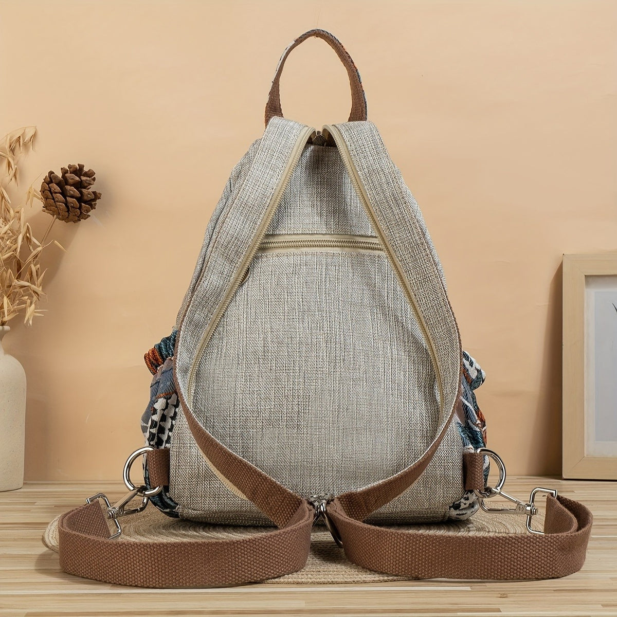 Embroidered Berry Backpack