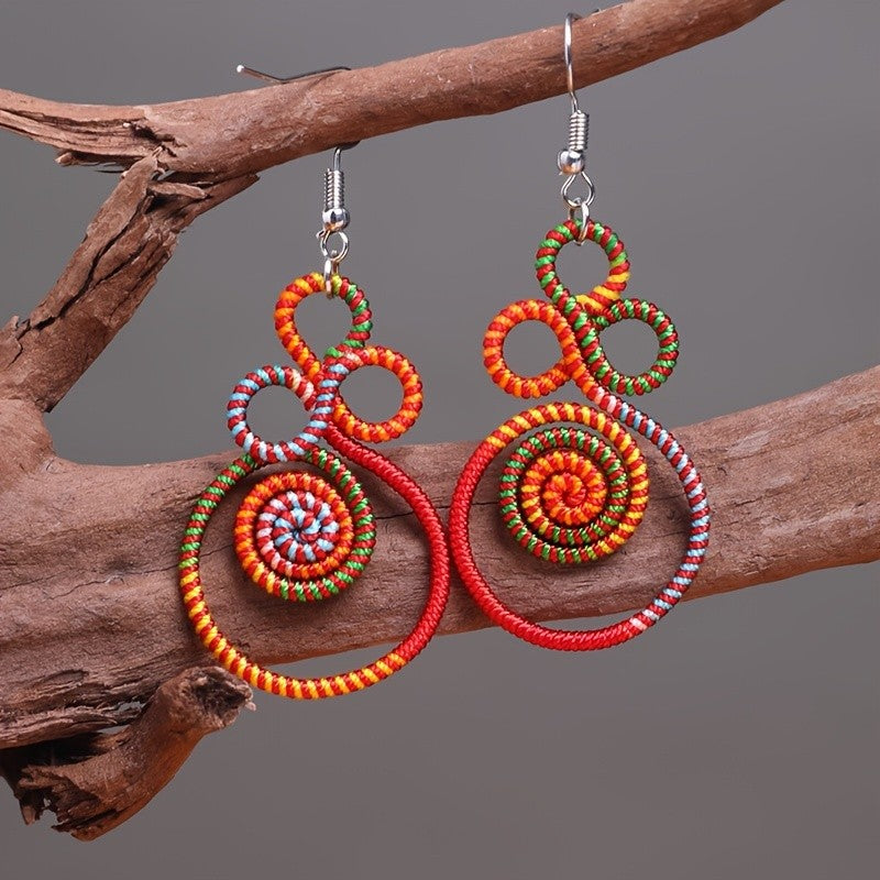 Colorful Spiral Rope Earrings