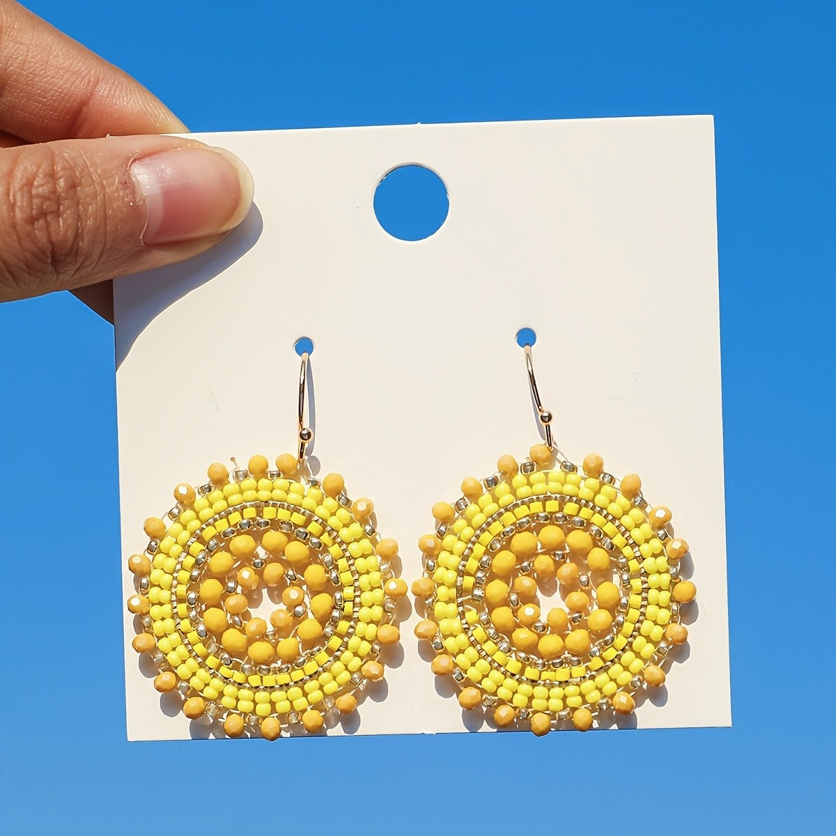 Colorful Beaded Mandala Earrings