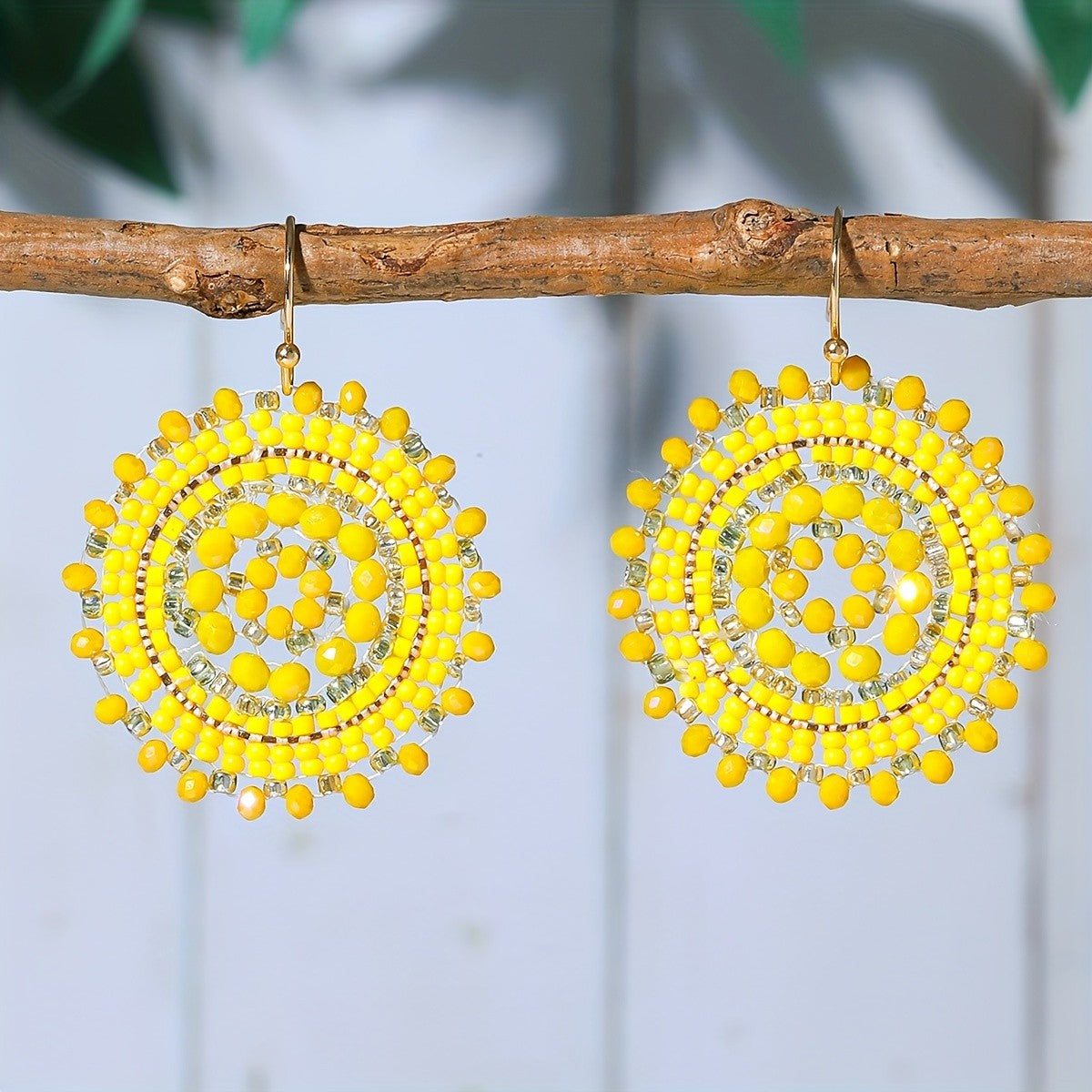 Colorful Beaded Mandala Earrings