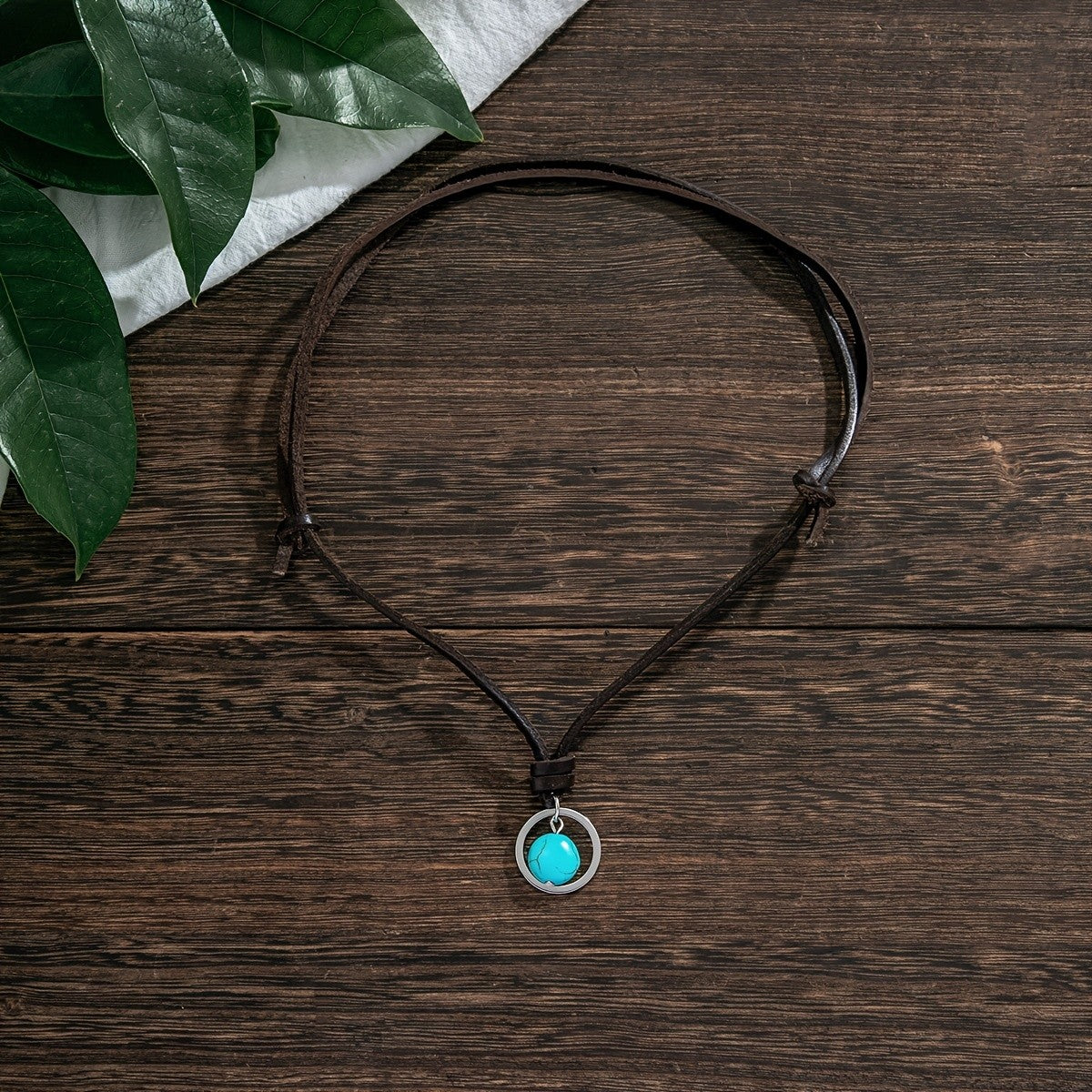 Turquoise Oval Cage Necklace
