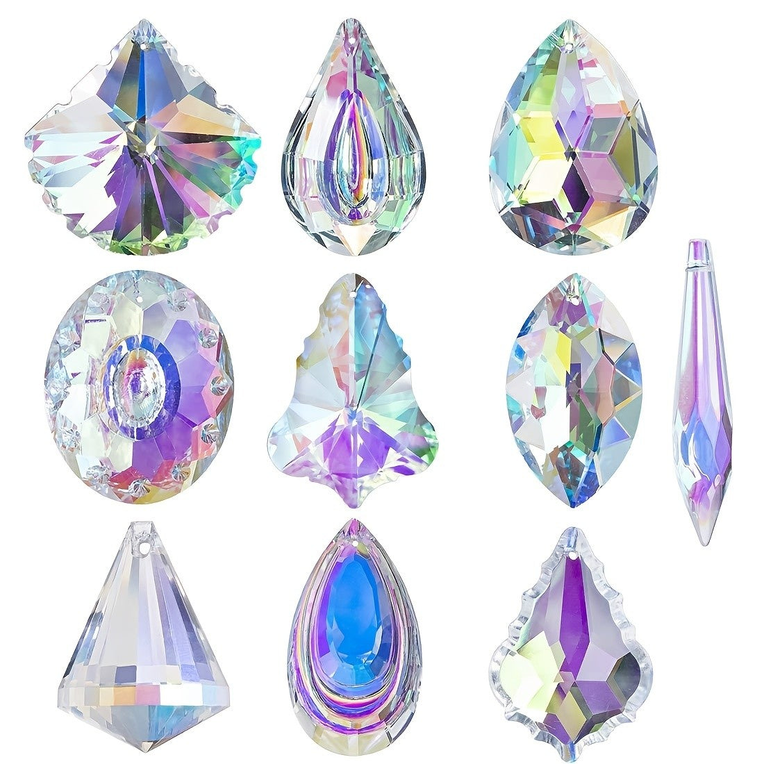 Iridescent Glass Prism Pendant