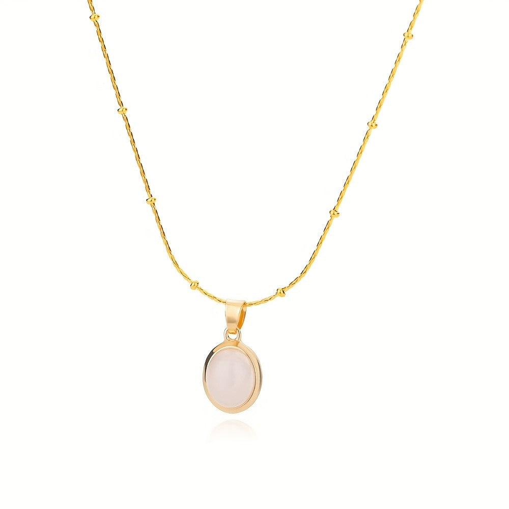 Cat's Eye Oval Pendant Necklace
