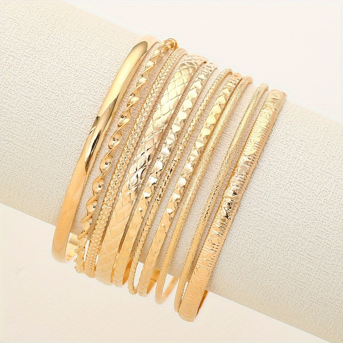 Textured Stackable Bangle Set
