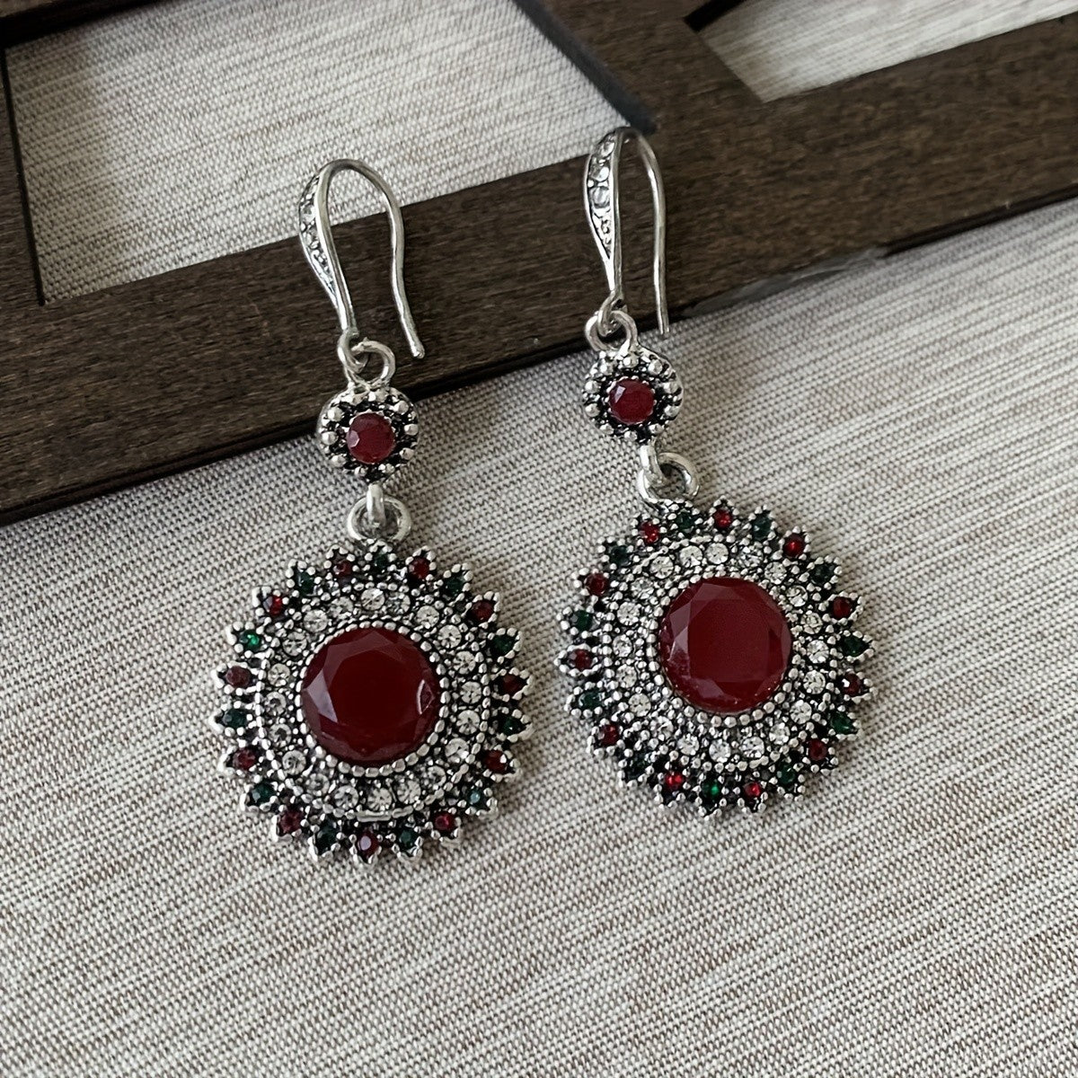 Turquoise Sunburst Drop Earrings