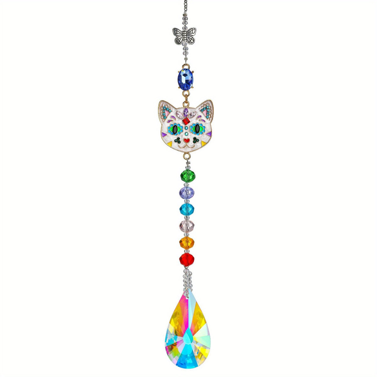 Cat Face Crystal Suncatcher