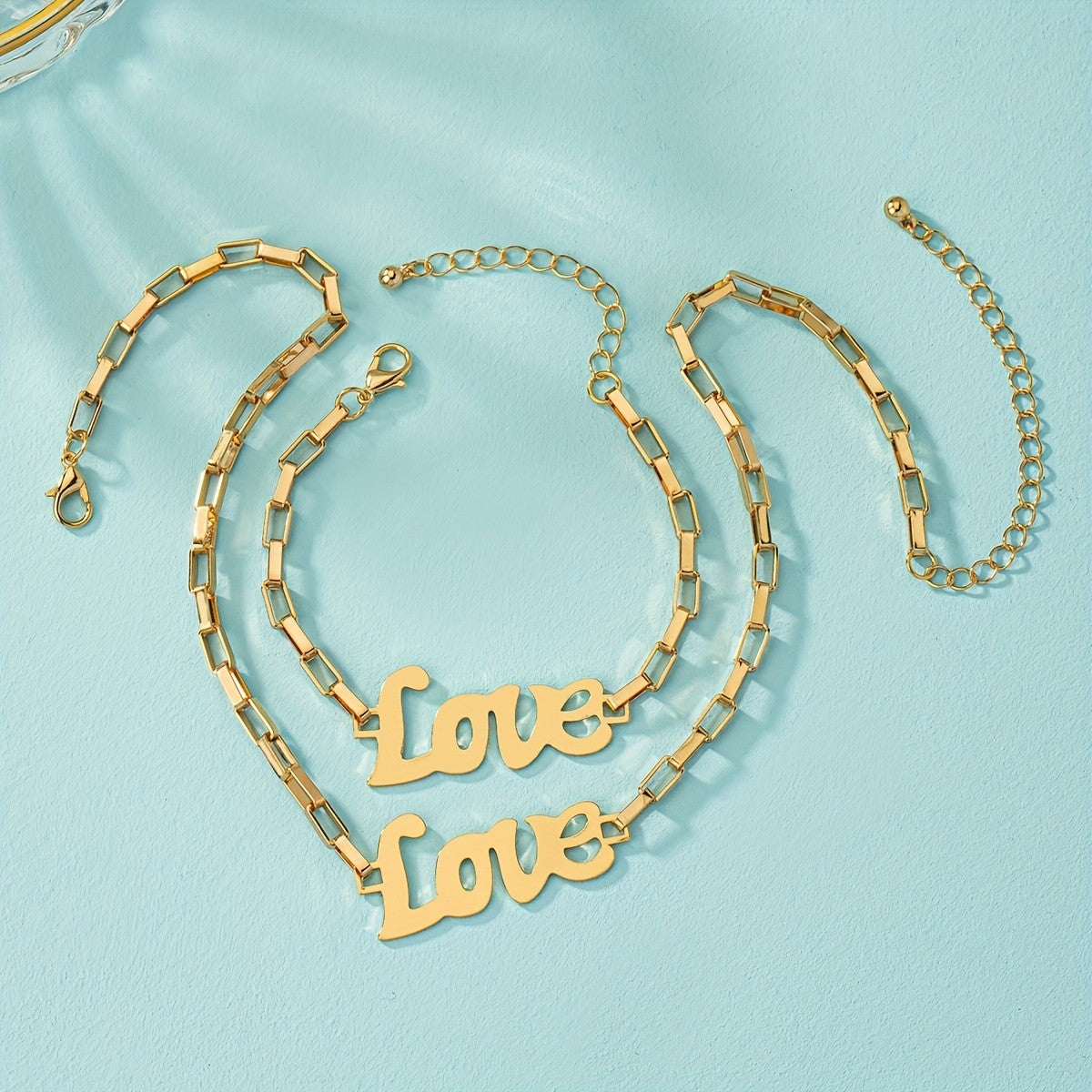 Love Script Necklace & Bracelet Set