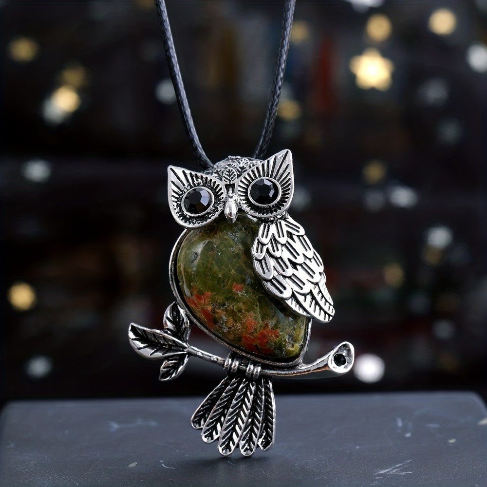 Crystal Owl Branch Necklace