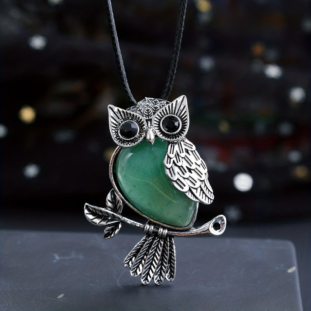 Crystal Owl Branch Necklace